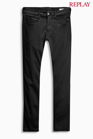Replay&reg; Hyperflex Black Anbass Slim Fit Jean